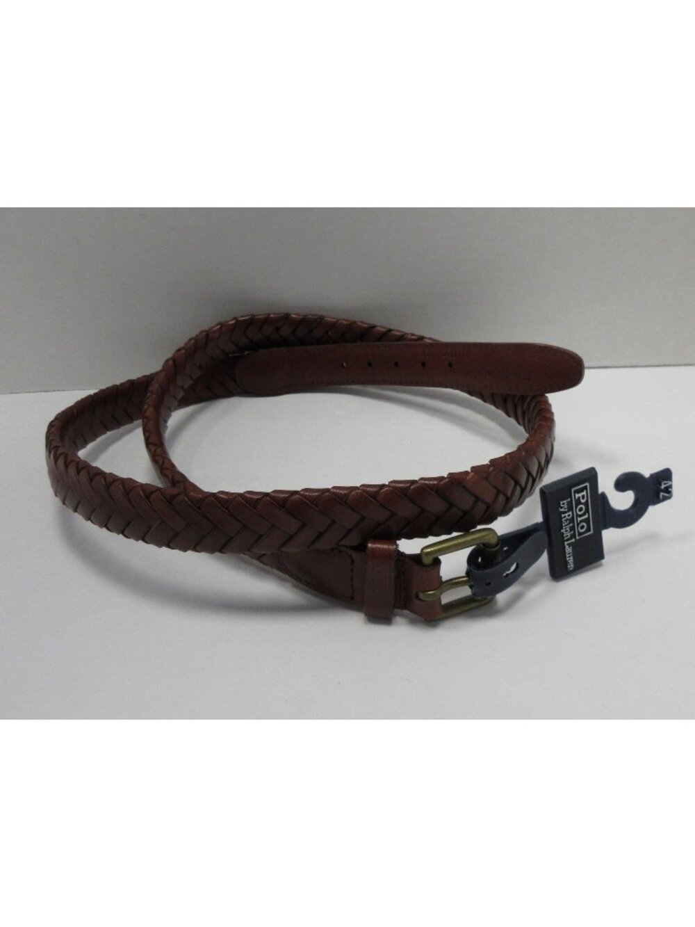 VGT Polo Ralph Lauren Belt 42 Braided Leather Woven Dress Preppy